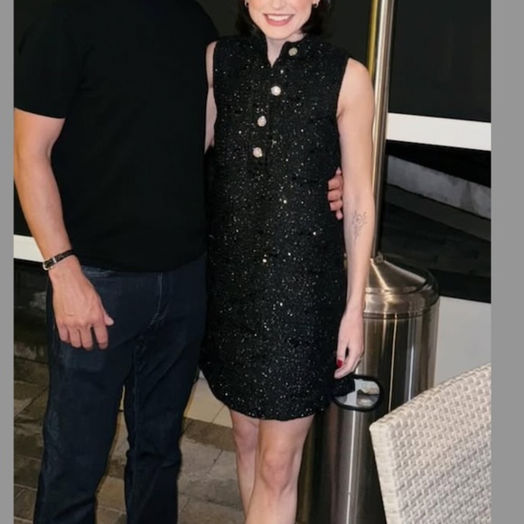 Zara Structured Sequin Mini Dress - Picture 2 of 3